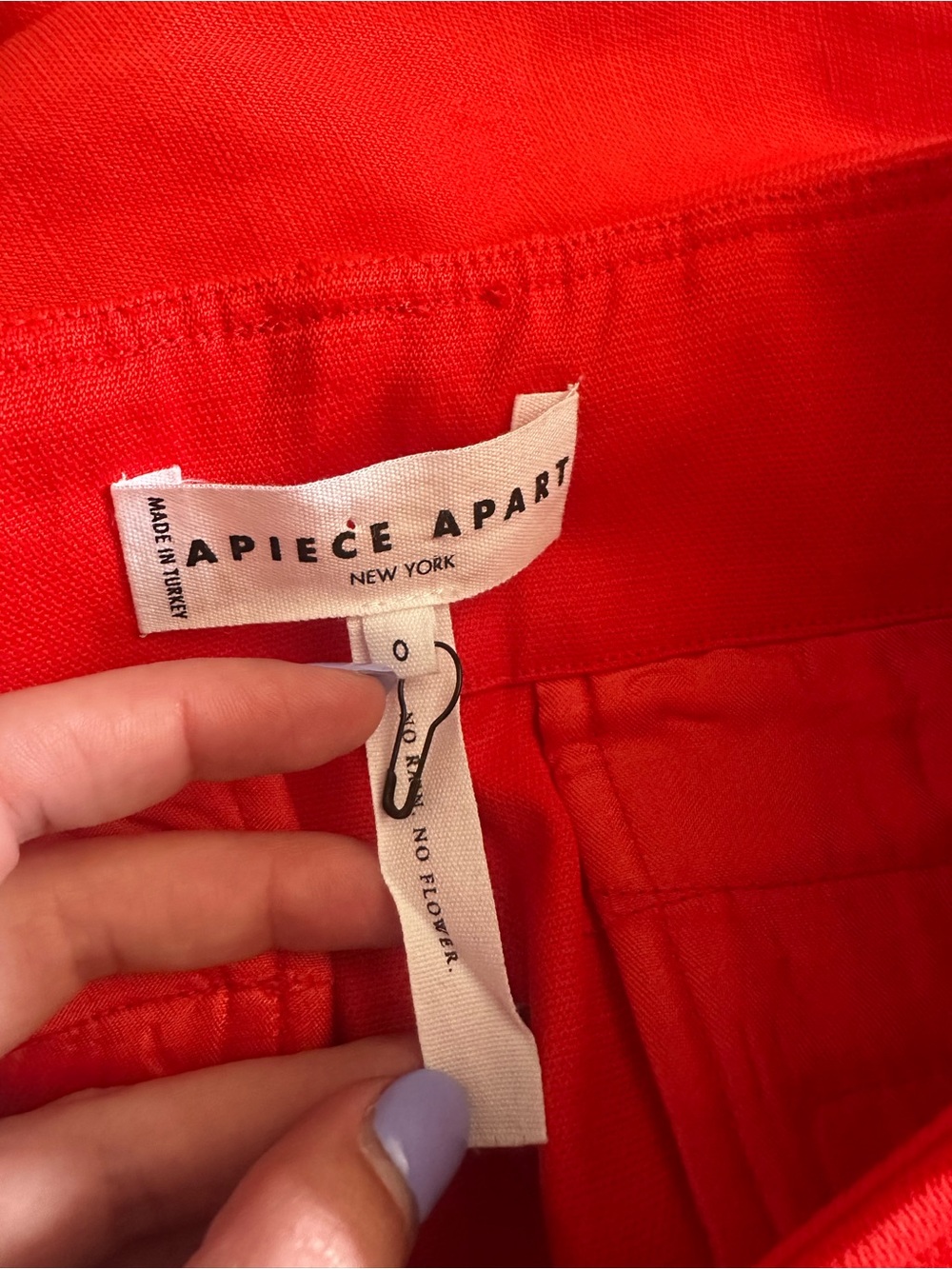 NWOT Apiece Apart Adi Wide Leg Trouser tiger lily red orange linen blend size 0 - Picture 2 of 9